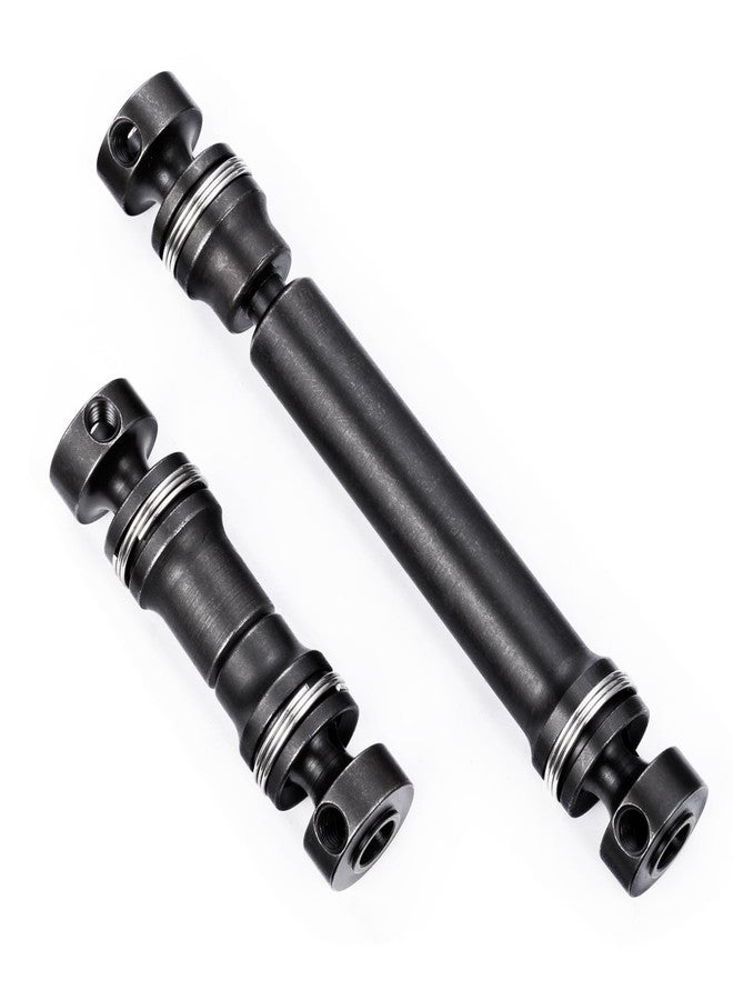 JGGZONE 2PCS Steel 1144 Drive Shafts Center CVD Driveshaft Metal Front + Rear Drive Shaft RC Car Spline Drive Shafts for Tra-xxas 1/16 E Revo Summit RC Crawler Car (Black) - Image 4